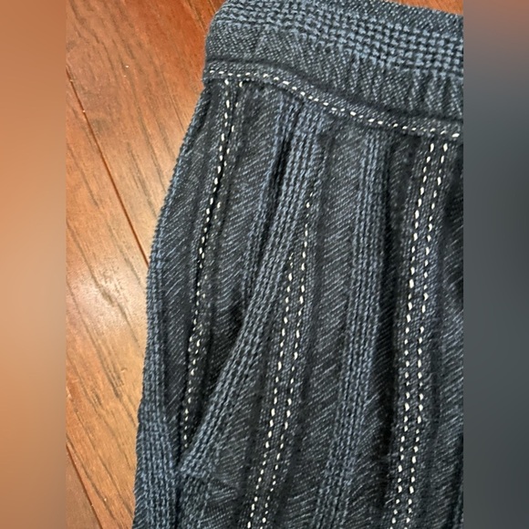 Zara Navy Striped Shorts Size M draw string pockets - Picture 7 of 10